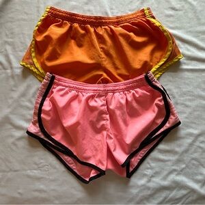 💥Derek Heart (Lot of 2) Orange & Pink Athletic Jogging Running Shorts Size S